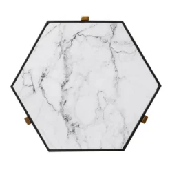 Set Of 2 Memthy Faux Marble Nesting Tables Black/Gold - Aiden Lane -Lush Living Store GUEST b3fdf57a ae0b 4c27 9307 45c4f903f2a8