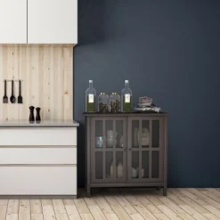 Costway Storage Buffet Cabinet Glass Door Sideboard Console Table Server Display Brown -Lush Living Store GUEST b4005355 5739 4215 8960 84edb9126294