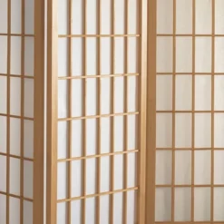 6 Ft. Tall Window Pane Shoji Screen - Natural (6 Panels)