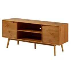 Solid Wood Mid-Century Modern TV Stand For TVs Up To 80" - Saracina Home -Lush Living Store GUEST b4ef855d 4d09 4e84 b45e 237d42433b01