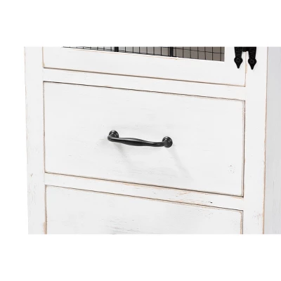 Faron Finished Wood 2 Drawer Storage Cabinet White/Oak Brown - Baxton Studio 7 Faron Finished Wood 2 Drawer Storage Cabinet White/Oak Brown - Baxton Studio - Image 5