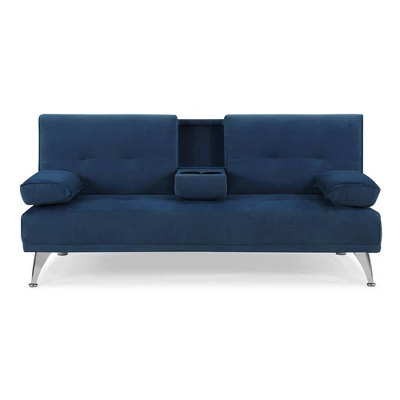 Miley Convertible Futon Sectional Sofa Navy Blue - Serta 3 Miley Convertible Futon Sectional Sofa Navy Blue - Serta