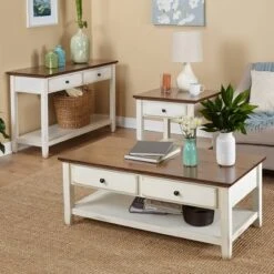 Charleston Sofa Table Off White/Chestnut - Buylateral -Lush Living Store GUEST b6183ef3 6e76 42dd 9543 b0dbcfc6f7fc