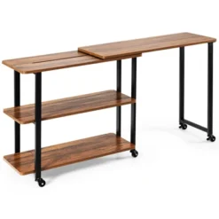 Tangkula Sofa Side Table W/Storage Shelves Mobile End Table Rolling Couch Table Desk For Living Room Bedroom -Lush Living Store GUEST b626e3c1 52bf 4690 888a 1d858b54bb8d