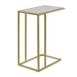 23" Modern Rectangle Two-Tone C Side Table With Metal Base - Saracina Home -Lush Living Store GUEST b65b9434 3351 4d65 bc48 b2c7d25596f8