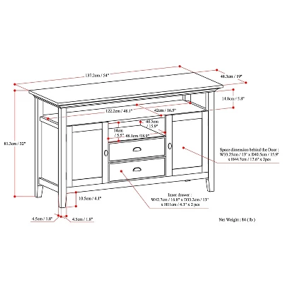 54" Mansfield Solid Wood TV Media Stand - Wyndenhall 10 54" Mansfield Solid Wood TV Media Stand - Wyndenhall - Image 8
