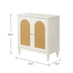 Jamie 31.5" W Rattan Doors Multi-functional Storage Antique Accent Cabinets With Adjustable Inner Shelf And Pine Legs-Maison Boucle -Lush Living Store GUEST b6bcb038 0bf0 4877 8966 c809ae1187ec