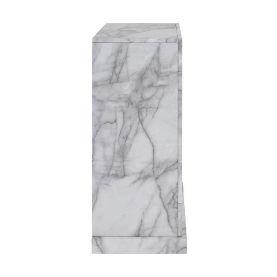 Dridun Faux Marble Fireplace White/Gray - Aiden Lane 7 Dridun Faux Marble Fireplace White/Gray - Aiden Lane - Image 5