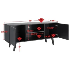 Mid-Century Modern TV Stand For TVs Up To 65" Black - Prepac -Lush Living Store GUEST b7cc8019 a149 4bfb a79d 05bde0fd9124