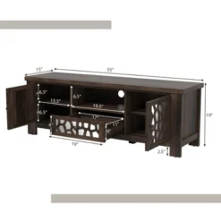 Tangkula 55" Retro TV Stand Media Entertainment Center W/ Mirror Doors & Drawer Brown -Lush Living Store GUEST b7d860c2 f7e6 4a39 ad72 d2949734039a