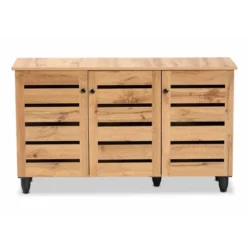 Gisela Wood 3 Door Cabinet Oak Brown/Black - Baxton Studio -Lush Living Store GUEST b82d0e48 d8a5 442b 906f b8ed6046c73c