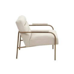 Abbot Upholstered Open Arm Metal Leg Accent Chair Beige - Madison Park -Lush Living Store GUEST b8668b28 4aae 4a88 b86b bb0aec0fc6c6