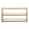 48" Modern X-Sided Gold And Bras Metal TV Stand - Henn&Hart -Lush Living Store GUEST b8cb816c 5210 4f30 85a6 b4e3775aece0