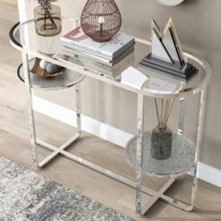Calloun Glam 2 Shelf Sofa Table Chrome - HOMES: Inside + Out -Lush Living Store GUEST b8f2a895 f479 4f17 8fda c8378d8e7adb