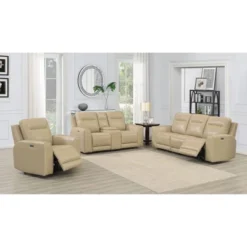 Doncella Power Recliner Console Loveseat Sand - Steve Silver Co. -Lush Living Store GUEST b90d0ab2 ee5b 41b0 8a2d a907b5aa85a0
