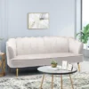 Reitz Modern Glam Velvet Channel Stitch 3 Seater Shell Sofa - Christopher Knight Home 1 Reitz Modern Glam Velvet Channel Stitch 3 Seater Shell Sofa - Christopher Knight Home -Lush Living Store GUEST b985330b e925 497f 9222 f73ce4912f6c