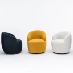 Set Of 2 Fannie 25.60'' Wide Small Size Boucle Upholstered 360° Swivel Barrel Chair-The Pop Maison -Lush Living Store GUEST b998a395 7f8d 404d bd35 ed1edc339717