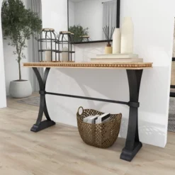 Industrial Wood Console Table Brown - Olivia & May -Lush Living Store GUEST b9acfd98 5407 46c3 bc1f 668e24967519