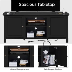 Yaheetech 24.6in Height Mid-century TV Stand TV Console Table Black 13 Yaheetech 24.6in Height Mid-century TV Stand TV Console Table Black -Lush Living Store GUEST b9b64f6f 4a45 4f60 ac66 15c60863eecf