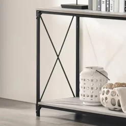 Rosslea Lower Shelf Sofa Table Black/Gray - HOMES: Inside + Out -Lush Living Store GUEST b9b818ee c337 4980 bebd 3d97843abb91
