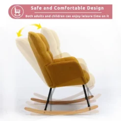 Epping Accent Modern Armchair Faux Shearling Fabric Nursery Glider Rocker, Wingback Chair Rocking Chairs-Maison Boucle -Lush Living Store GUEST b9db1359 e387 4b43 b0c8 35e3d228fc78