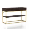 Cilker 2 Drawers Sofa Table Walnut/Gold - MiBasics