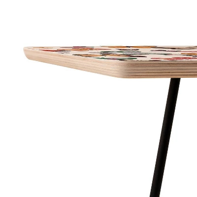 Square Ninola Design Butterflies Wings Countryside Side Table Pink/Black - Deny Designs 4 Square Ninola Design Butterflies Wings Countryside Side Table Pink/Black - Deny Designs - Image 2