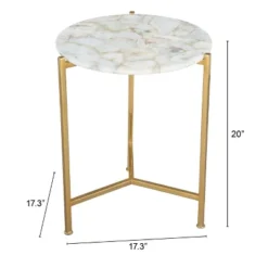 Heron Side Table White/Gold - ZM Home -Lush Living Store GUEST bb5df6eb 71d7 4f02 8db4 feeb4159a340