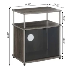 Designs2Go TV Stand For TVs Up To 25" With Black Glass Storage Cabinet And Shelf - Breighton Home -Lush Living Store GUEST bbb77a4c 048b 4684 a41a 6e2a48f9bb61