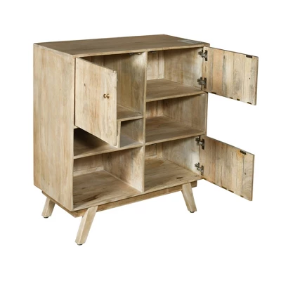 Britt 3 Door Tall Cabinet Natural Brown - Treasure Trove Accents 4 Britt 3 Door Tall Cabinet Natural Brown - Treasure Trove Accents - Image 2