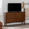 Mid-Century Modern With Closed Storage TV Stand For TVs Up To 58" Walnut - Saracina Home -Lush Living Store GUEST bd045421 30ef 4d8c ad40 ac6cf8014ec6