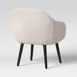 Harwell Modern Arm Barrel Chair With Wooden Legs Faux Shearling Cream - Project 62™ -Lush Living Store GUEST bd29cafc d1c7 4f83 90ae 99176b1f2509