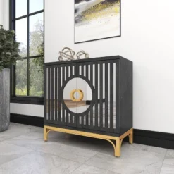 Art Deco Contemporary Mirrored Wood Cabinet Black - Olivia & May 30 Art Deco Contemporary Mirrored Wood Cabinet Black - Olivia & May -Lush Living Store GUEST bd4bb1e4 c1ce 49a5 9057 99bebd2ab879