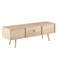 Rattan TV Stand, Entertainment Center With Sliding Doors, TV Console Cabinet With Adjustable Shelf, Natural-ModernLuxe -Lush Living Store GUEST bda86b1e 7081 40f1 ad20 c14e3ff472e7