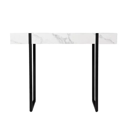 Wennan Modern Faux Marble Console Table Black/White - Aiden Lane 4 Wennan Modern Faux Marble Console Table Black/White - Aiden Lane - Image 2