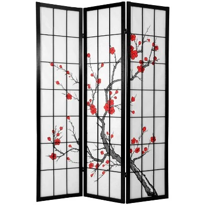 Oriental Furniture 6' Tall Blossom Shoji Screen 5 Oriental Furniture 6' Tall Blossom Shoji Screen - Image 3