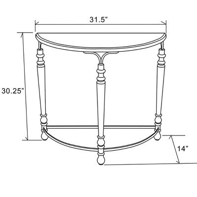 LuxenHome Rustic Wood And Metal Half Moon Console And Entry Table 9 LuxenHome Rustic Wood And Metal Half Moon Console And Entry Table - Image 7