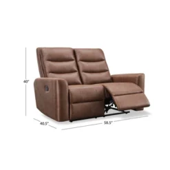 Bernard Fabric Manual Reclining Loveseat Brown - Abbyson Living -Lush Living Store GUEST bed1d3ea 70e3 444d a55e 2c79f4c06e4d