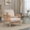 HOMCOM Accent Chair, Upholstered Arm Chair For Living Room Furniture, Comfy Chair For Bedroom, Living Room Chair, Set Of 2, Beige 2 HOMCOM Accent Chair, Upholstered Arm Chair For Living Room Furniture, Comfy Chair For Bedroom, Living Room Chair, Set Of 2, Beige -Lush Living Store GUEST bef06962 707f 4a70 8f0b fc49e67466dd