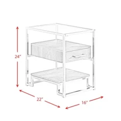 Hampton Rectangle Storage Side Chair Table Light Walnut/Chrome - Picket House Furnishings 17 Hampton Rectangle Storage Side Chair Table Light Walnut/Chrome - Picket House Furnishings -Lush Living Store GUEST bf40d1b1 9b53 49f2 9f50 7cbcfa31e456