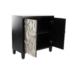Modern Crescent Moon Pattern Wood Rectangle Cabinet Black - Olivia & May -Lush Living Store GUEST bfd1d484 b617 4783 8967 7835dffca906