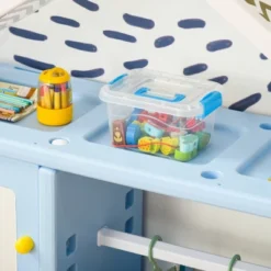 Qaba Kids Toy Storage Organizer With 2 Bins, Coat Hanger, Bookshelf And Toy Collection Shelves -Lush Living Store GUEST c030b04e 799a 4314 9c5e a4c87c34ae15