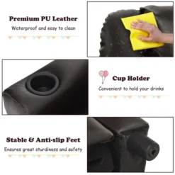 Costway Kids Recliner Chair PU Leather Armrest Sofa W/Footrest Cup Holder BeigeBrown -Lush Living Store GUEST c05cdb90 a8b3 4f2e 93dd 0212e1d1d58c