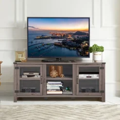 Costway TV Stand Entertainment Center For TV's Up To 65'' W/ Storage Cabinets Deep Taupe -Lush Living Store GUEST c09a6332 3775 46bb b859 6984ad189dc4
