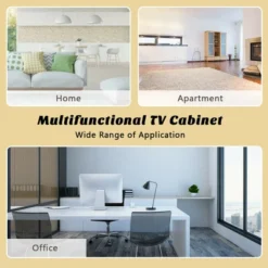 Costway TV Stand Entertainment Center For TV's Up To 65'' W/ Storage Cabinets Walnut -Lush Living Store GUEST c0b527c2 81a6 4ad1 a2f0 3f4090c85ba4