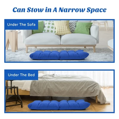 Costway Adjustable 14-Position Floor Chair Folding Lazy Gaming Sofa Lounge Chair GrayBlue Coffee 11 Costway Adjustable 14-Position Floor Chair Folding Lazy Gaming Sofa Lounge Chair GrayBlue Coffee - Image 9