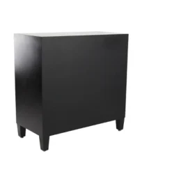 Modern Crescent Moon Pattern Wood Rectangle Cabinet Black - Olivia & May -Lush Living Store GUEST c1616323 92cb 4e0b b712 49281ed1d527
