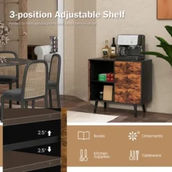 Costway Mid-Century Rustic Storage Cabinet Multipurpose Wood Shelf Organizer With 3 Drawers -Lush Living Store GUEST c1b3ce9c e348 4ae5 8cc3 15c5946c7d14