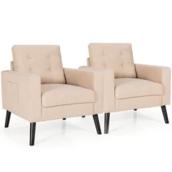 Costway Set Of 2 Accent Armchairs Upholstered Single Sofa Chairs W/ 2-Side Pockets 23 Costway Set Of 2 Accent Armchairs Upholstered Single Sofa Chairs W/ 2-Side Pockets -Lush Living Store GUEST c1ca8460 13f5 4bb0 ae1a 1306575fc0dd