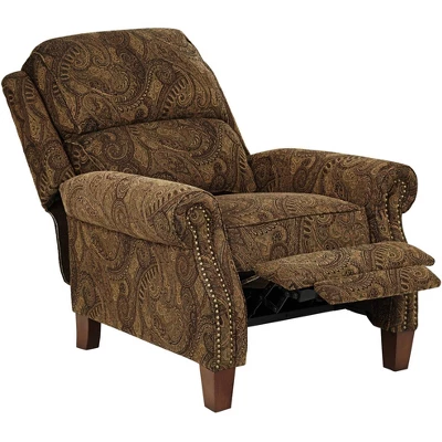 Kensington Hill Beaumont Warm Brown Paisley Patterned Fabric Recliner Chair Comfortable Push Manual Reclining Footrest For Bedroom Living Room Reading 7 Kensington Hill Beaumont Warm Brown Paisley Patterned Fabric Recliner Chair Comfortable Push Manual Reclining Footrest For Bedroom Living Room Reading - Image 5